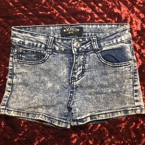 Bleached Denim Shorts